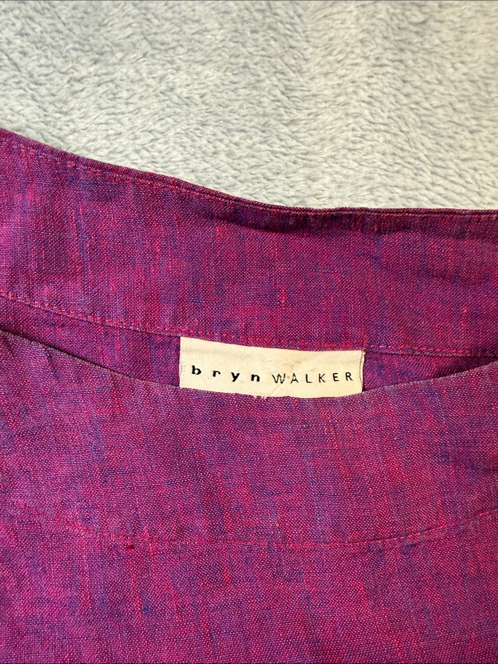 bryn Walker Purple & Pink 100% Linen Boatneck Top